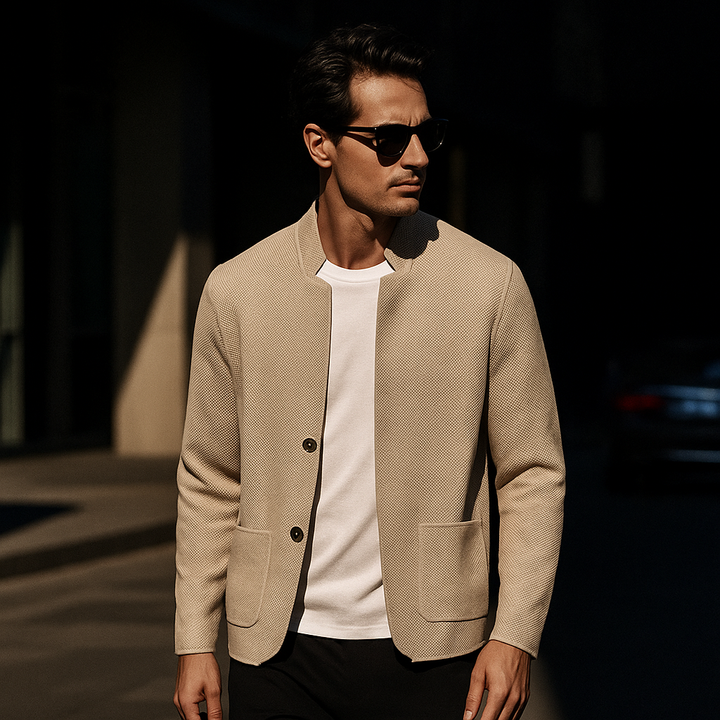 Men's Textured Knit Cardigan
