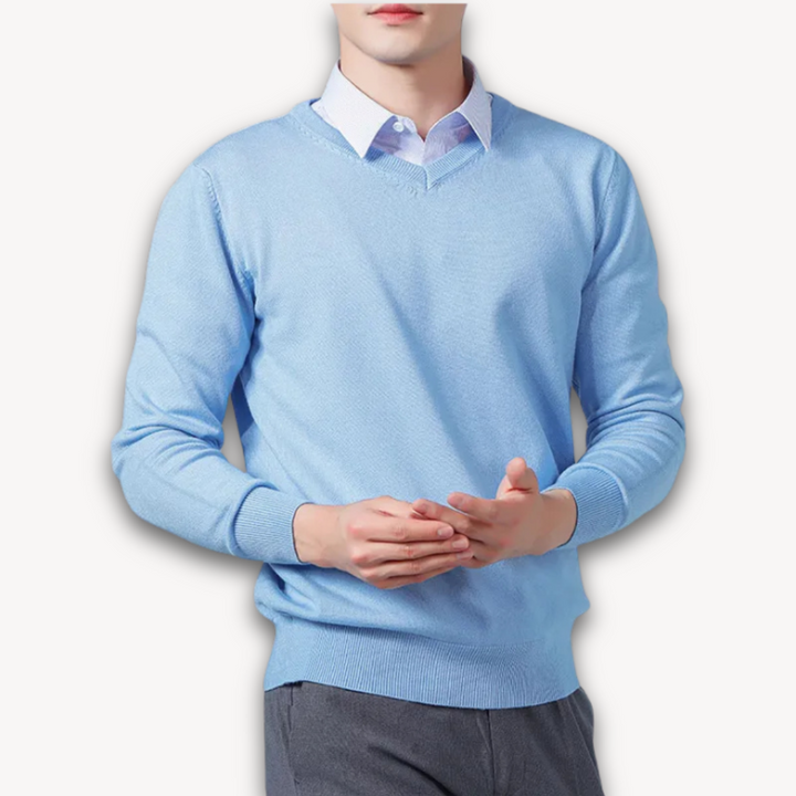 Men's V Neck Knit Sweater
