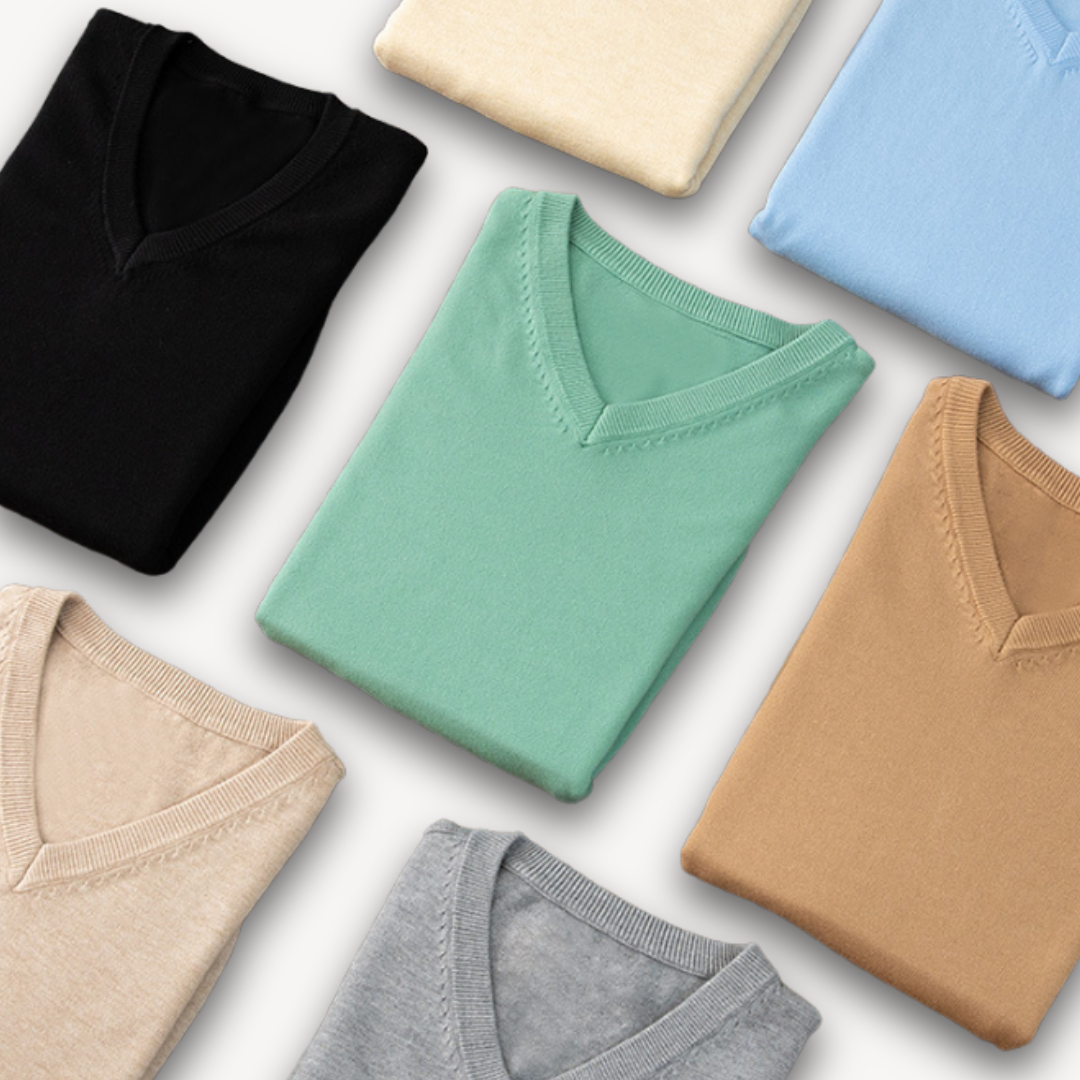 Men's V Neck Knit Sweater