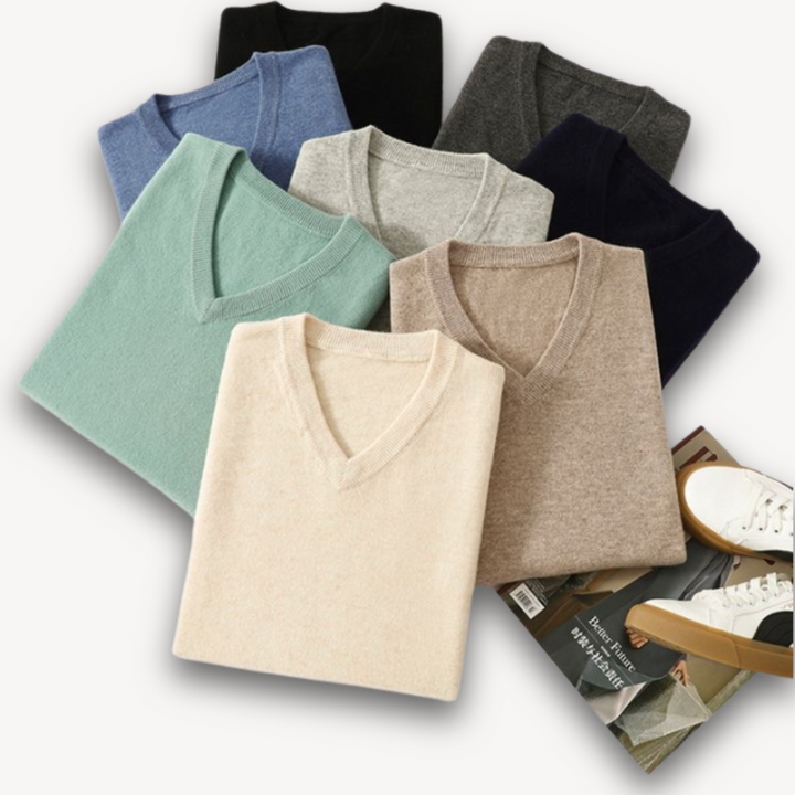Men's V Neck Knit Sweater
