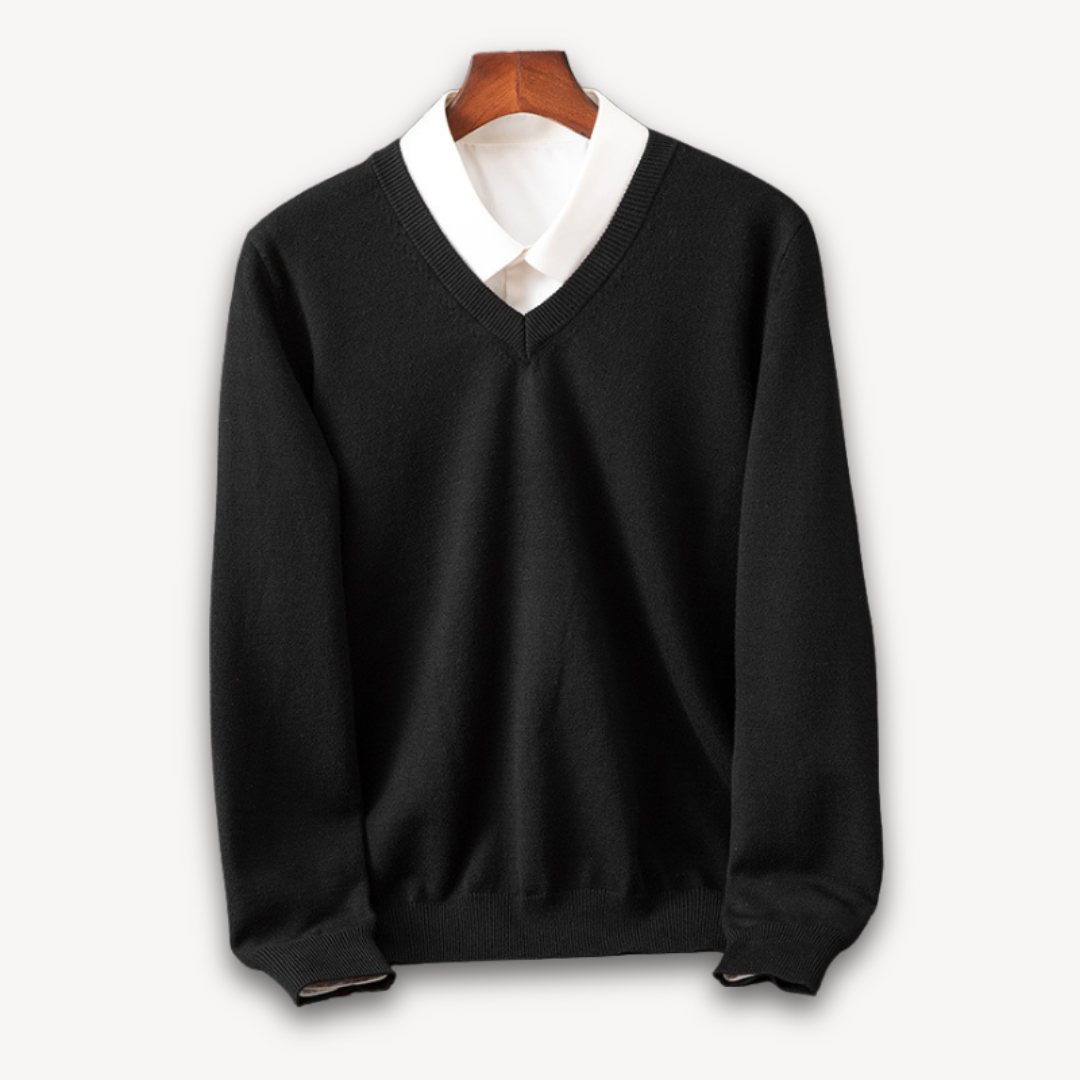 Men's V Neck Knit Sweater