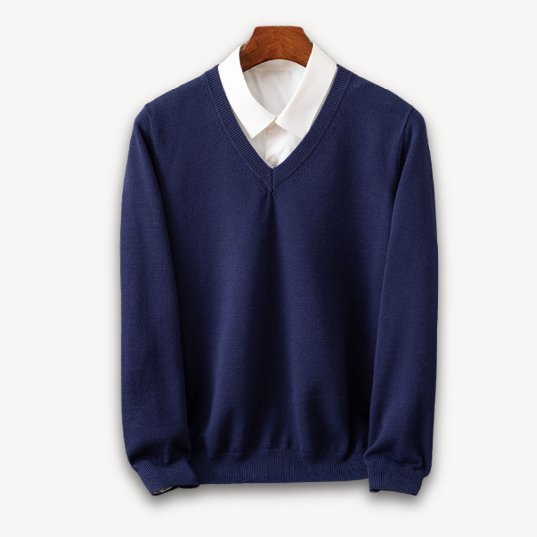 Men's V Neck Knit Sweater