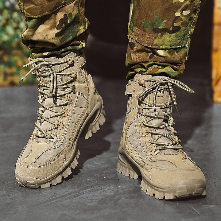 Men’s Suede Leather Lace-Up Combat Boots