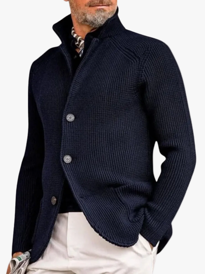 Men's Waffle Knit Button Cardigan