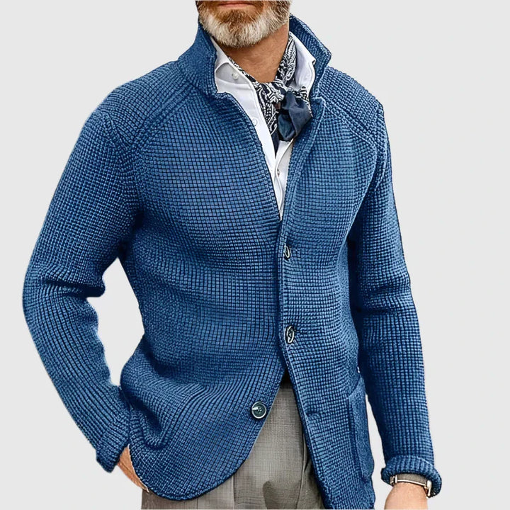 Men's Waffle Knit Button Cardigan