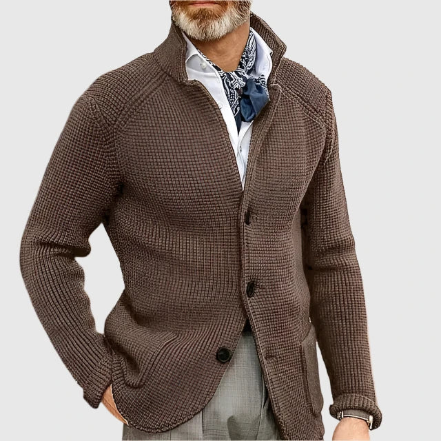 Men's Waffle Knit Button Cardigan