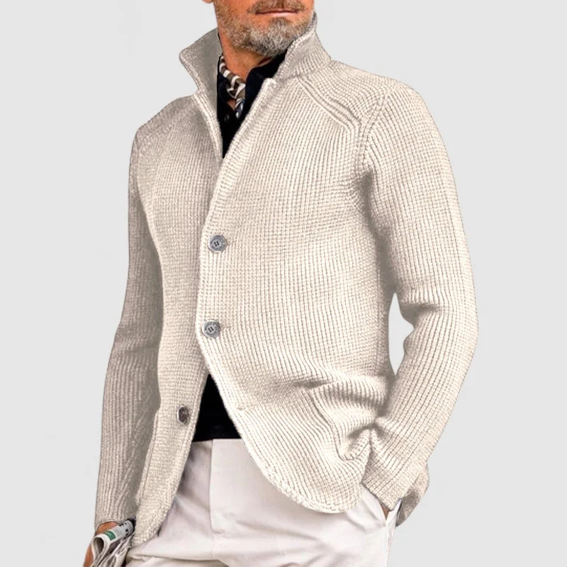 Men's Waffle Knit Button Cardigan