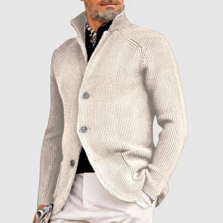 Men's Waffle Knit Button Cardigan