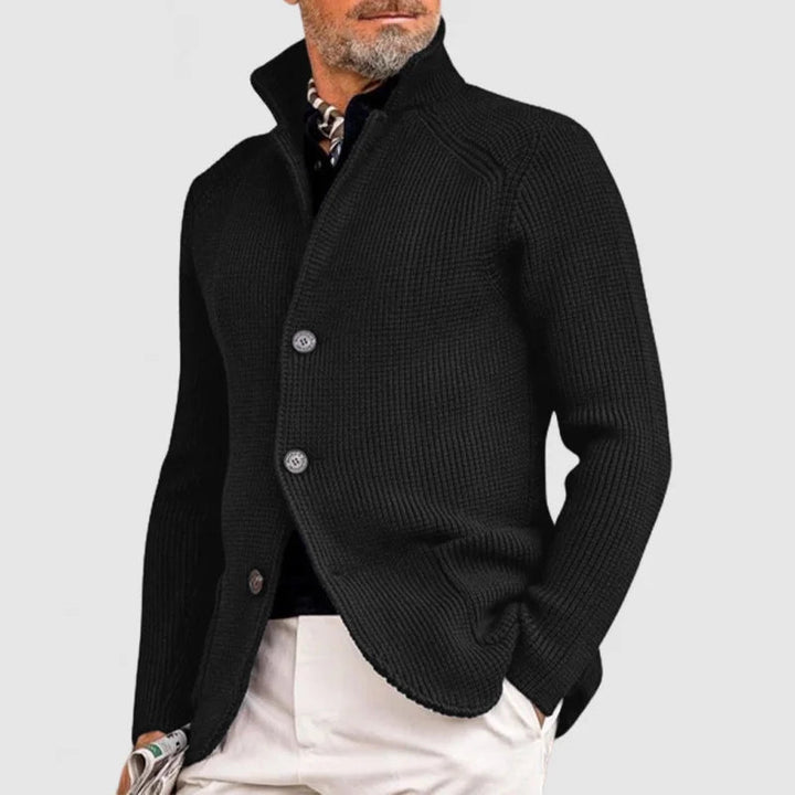 Men's Waffle Knit Button Cardigan