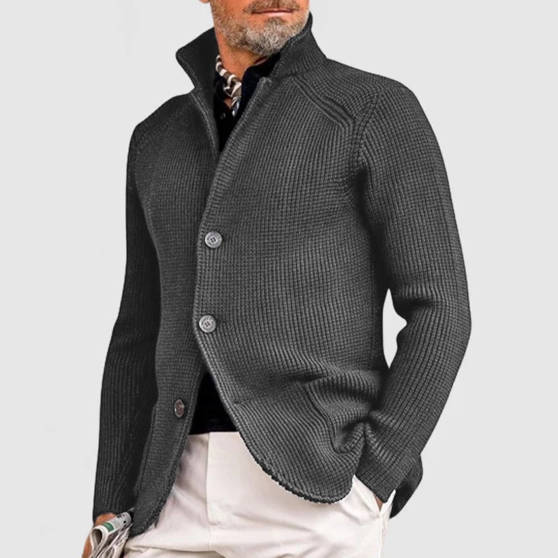 Men's Waffle Knit Button Cardigan