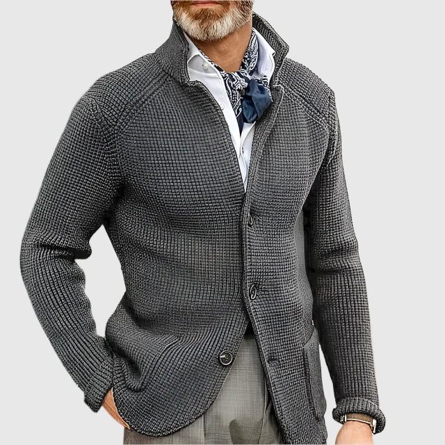 Men's Waffle Knit Button Cardigan