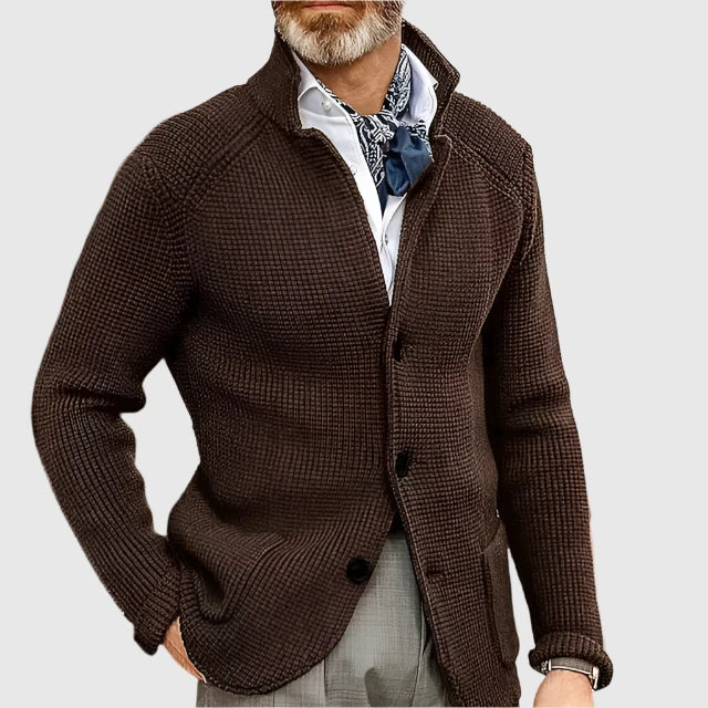 Men's Waffle Knit Button Cardigan