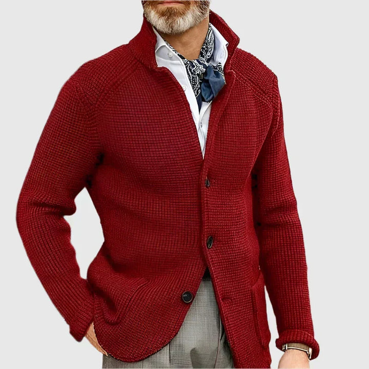 Men's Waffle Knit Button Cardigan
