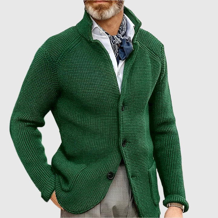 Men's Waffle Knit Button Cardigan