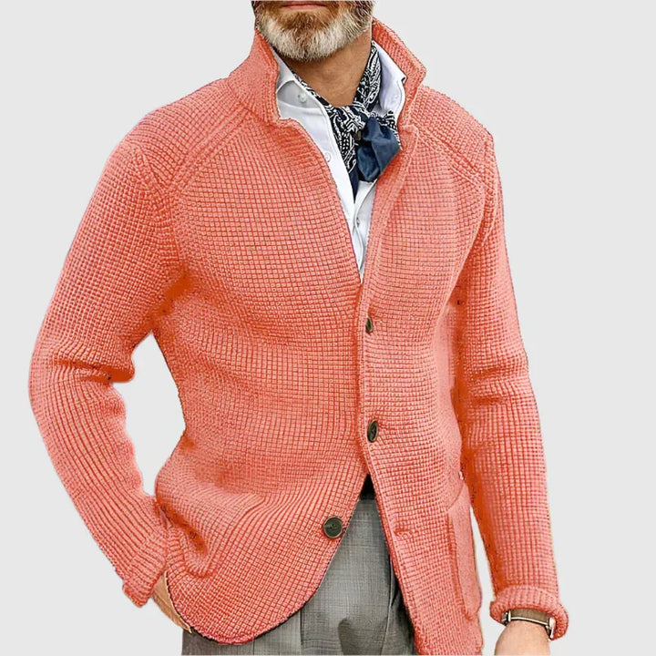 Men's Waffle Knit Button Cardigan