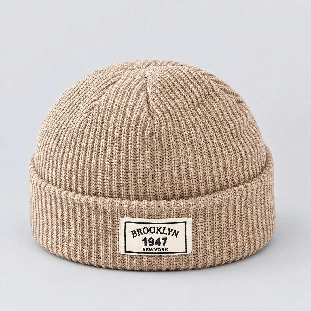 Men's Ribbed Fisherman Beanie with Cuffed Knit