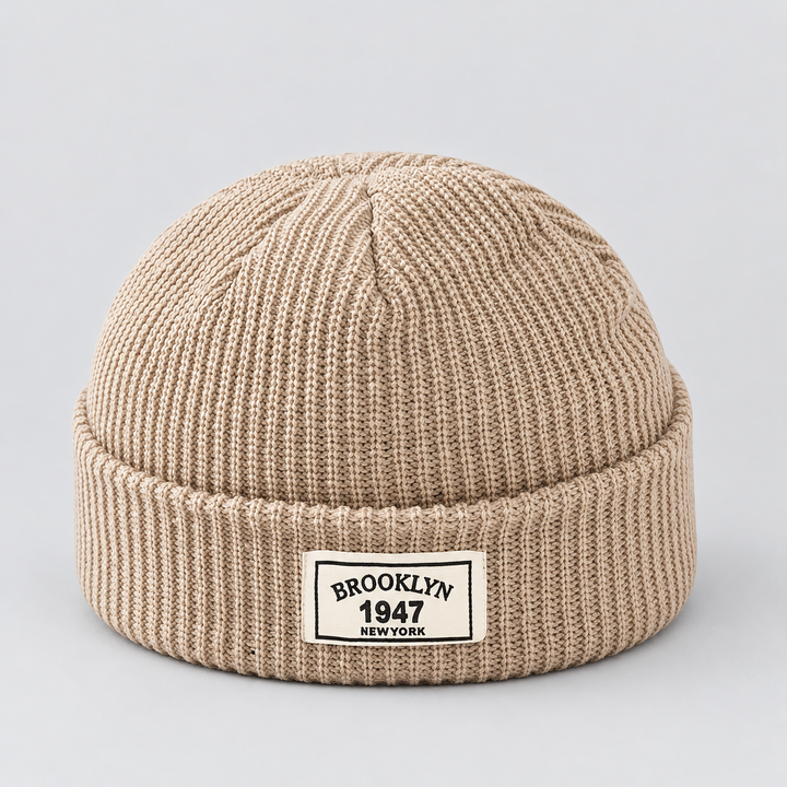Men's Ribbed Fisherman Beanie with Cuffed Knit