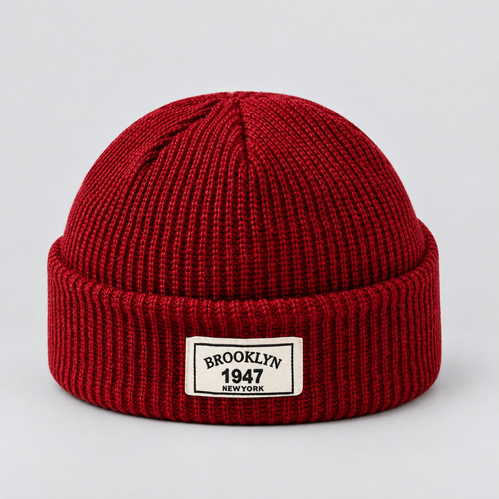 Men's Ribbed Fisherman Beanie with Cuffed Knit