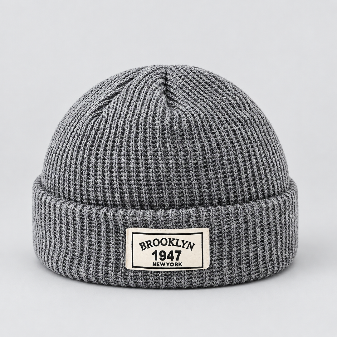 Men's Ribbed Fisherman Beanie with Cuffed Knit