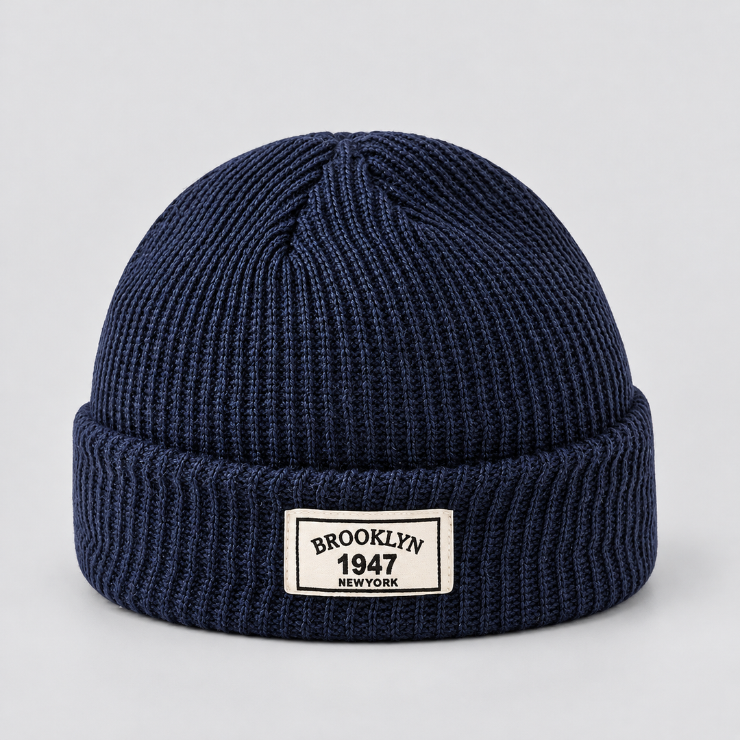 Men's Ribbed Fisherman Beanie with Cuffed Knit