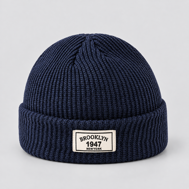 Men's Ribbed Fisherman Beanie with Cuffed Knit