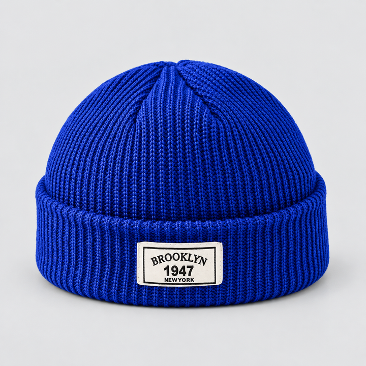 Men's Ribbed Fisherman Beanie with Cuffed Knit