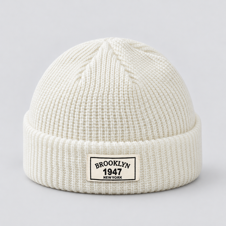 Men's Ribbed Fisherman Beanie with Cuffed Knit