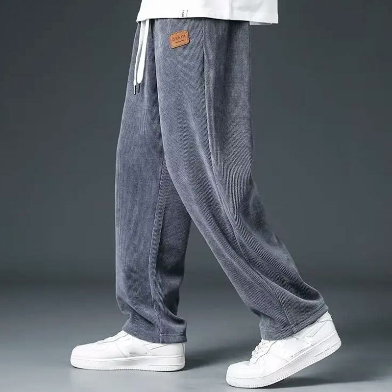 Men's Corduroy Sweatpants Relaxed Fit Drawstring Waist