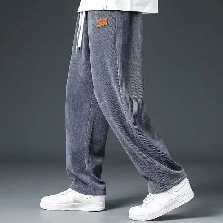 Men's Corduroy Sweatpants Relaxed Fit Drawstring Waist