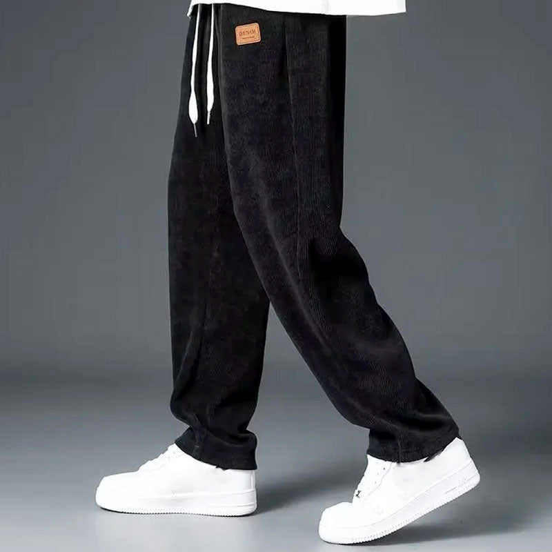 Men's Corduroy Sweatpants Relaxed Fit Drawstring Waist
