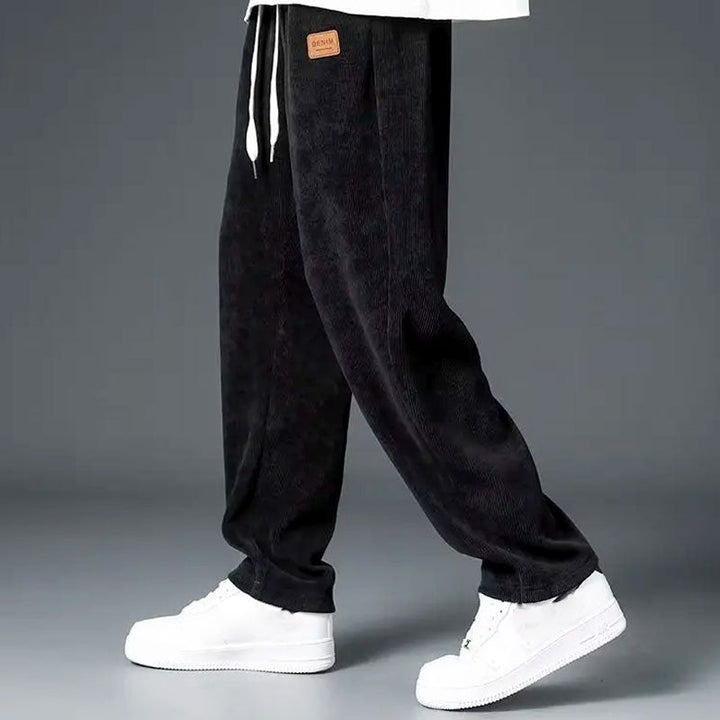 Men's Corduroy Sweatpants Relaxed Fit Drawstring Waist