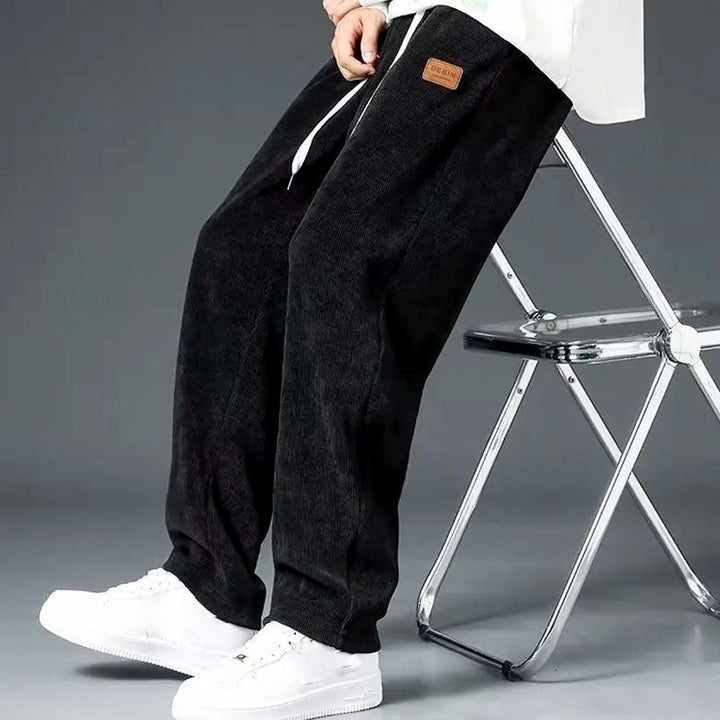 Men's Corduroy Sweatpants Relaxed Fit Drawstring Waist