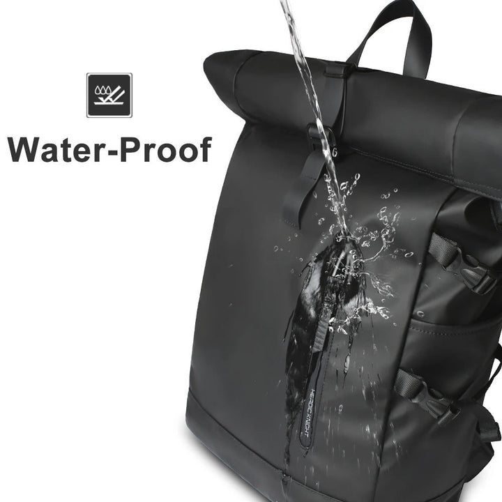 Waterproof Roll Top Laptop Backpack with USB Charging Port