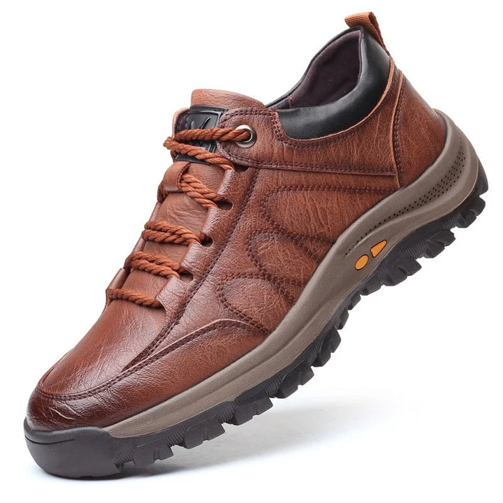 Men's Leather Hiking Shoes with Rugged Sole