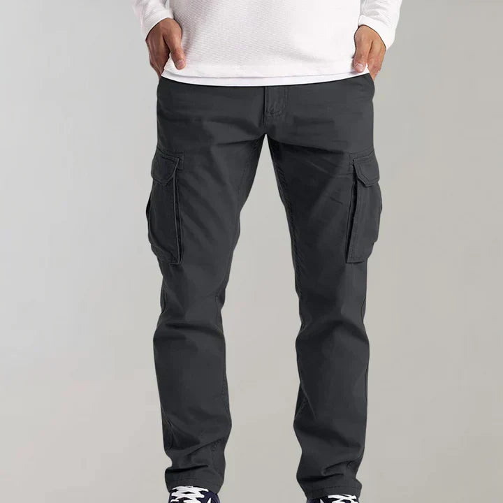 Men's Cotton Cargo Pants with Flap Pockets