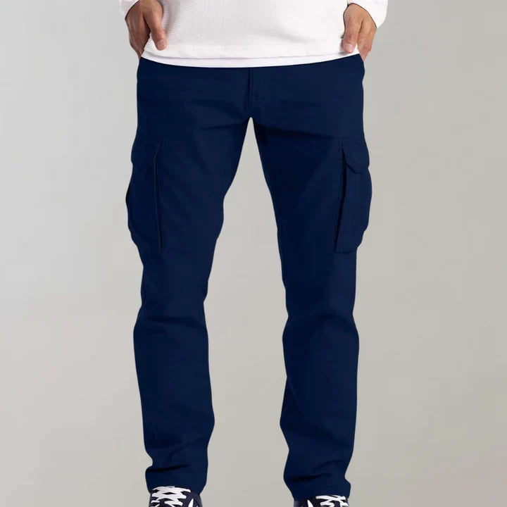 Men's Cotton Cargo Pants with Flap Pockets