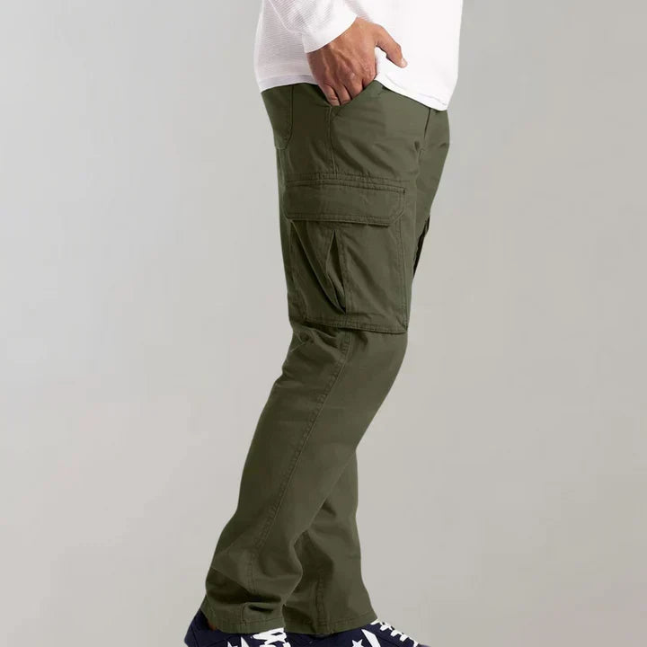 Men's Cotton Cargo Pants with Flap Pockets