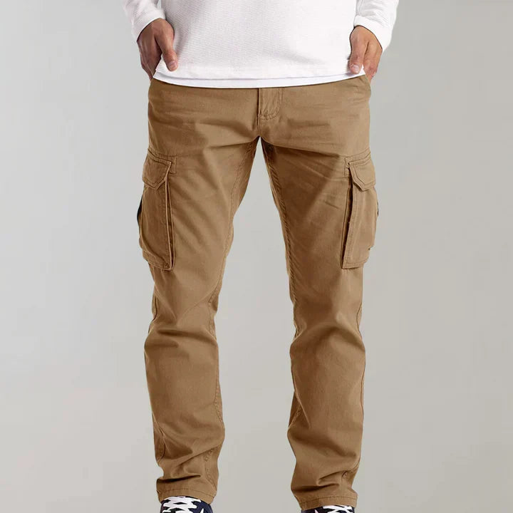 Men's Cotton Cargo Pants with Flap Pockets