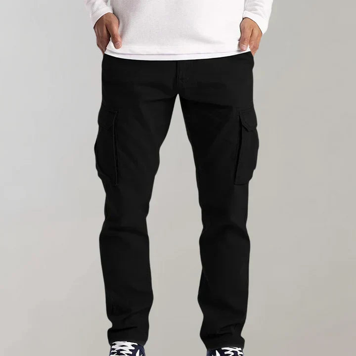 Men's Cotton Cargo Pants with Flap Pockets