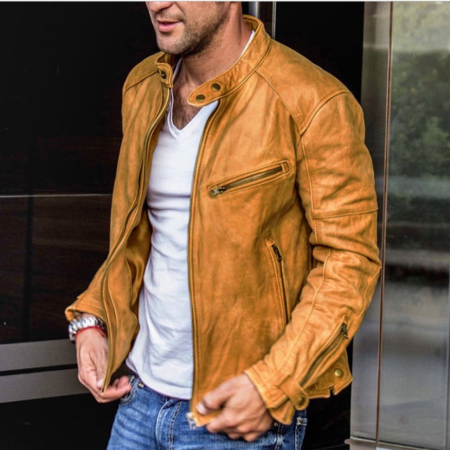 Men's Water-Resistant Faux Leather Jacket