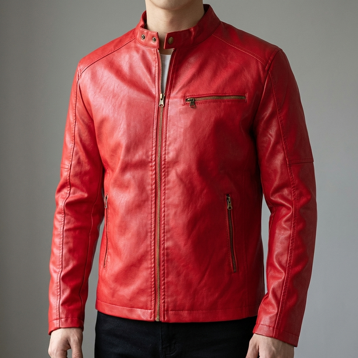 Men's Water-Resistant Faux Leather Jacket