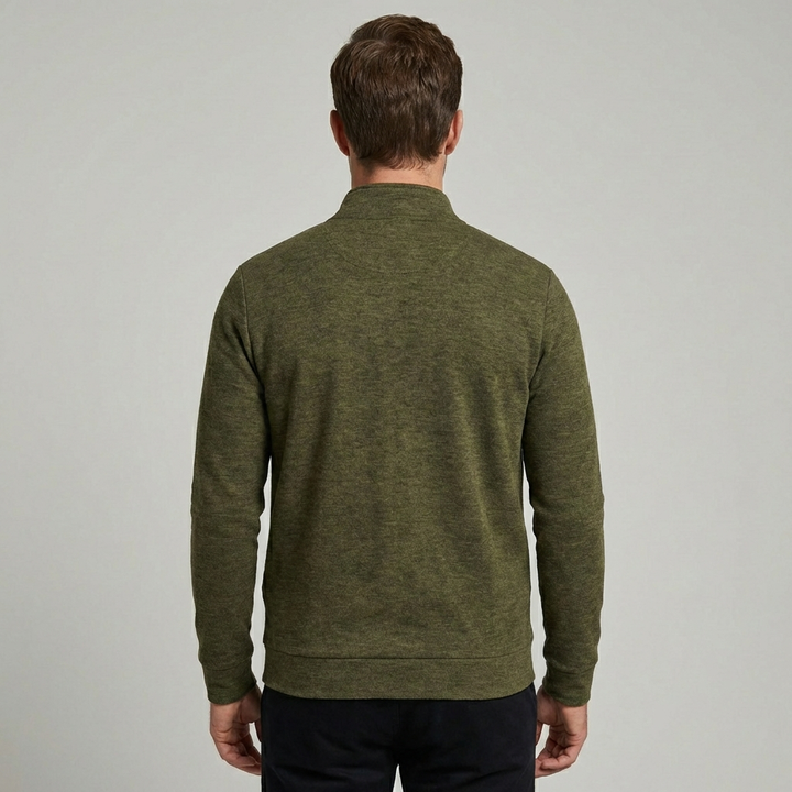 Men's Zip Front Bomber Jacket with Stand Collar