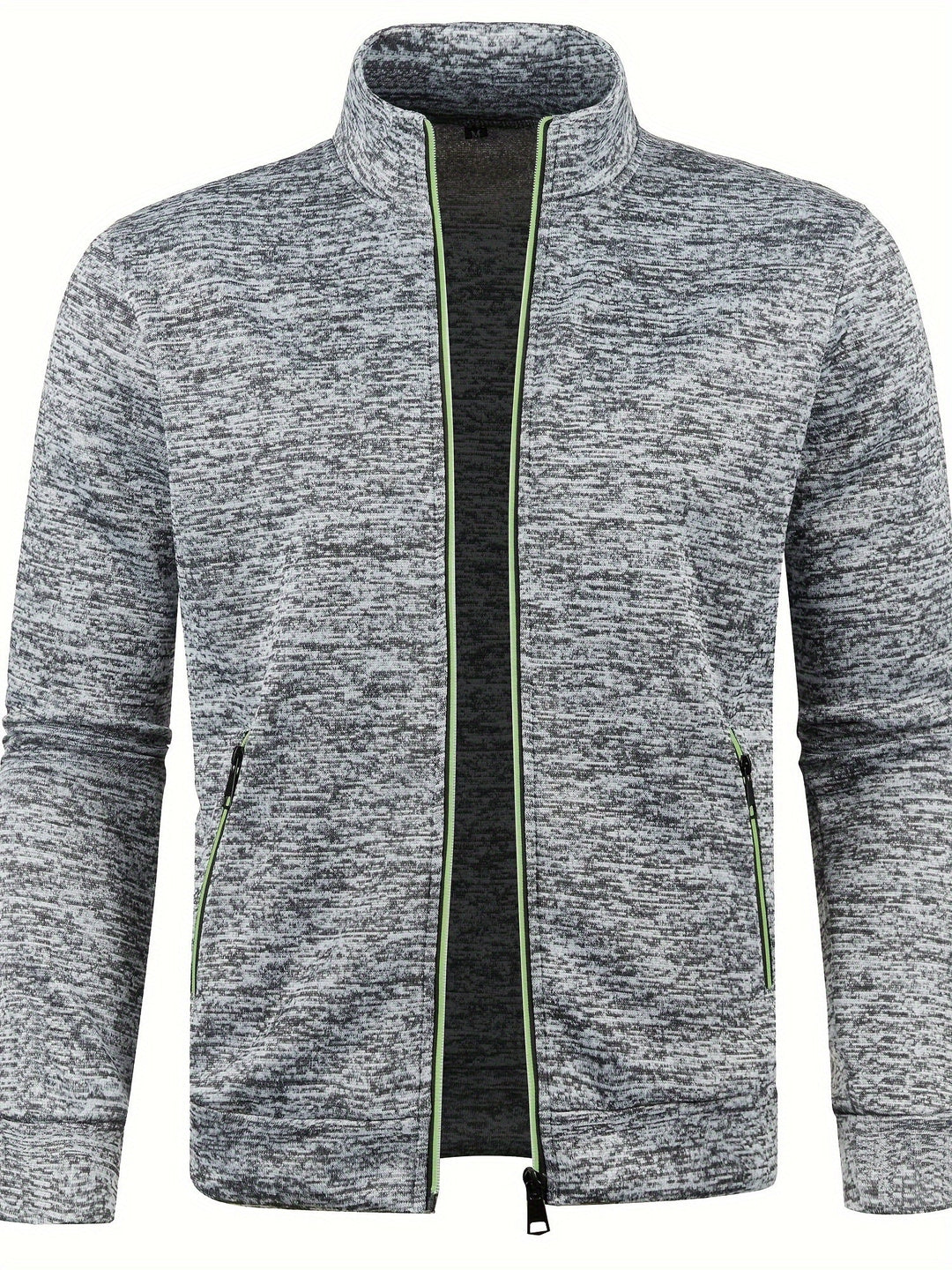 Men's Zip Front Bomber Jacket with Stand Collar