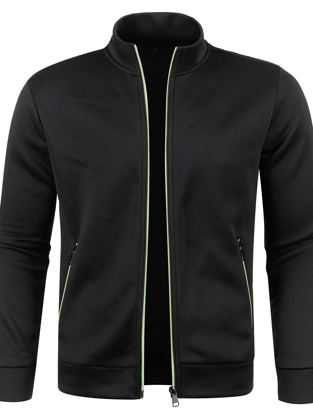 Men's Zip Front Bomber Jacket with Stand Collar