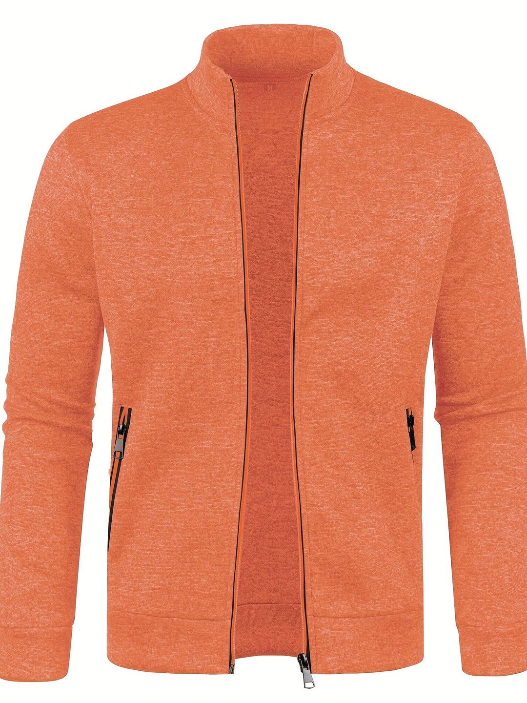 Men's Zip Front Bomber Jacket with Stand Collar