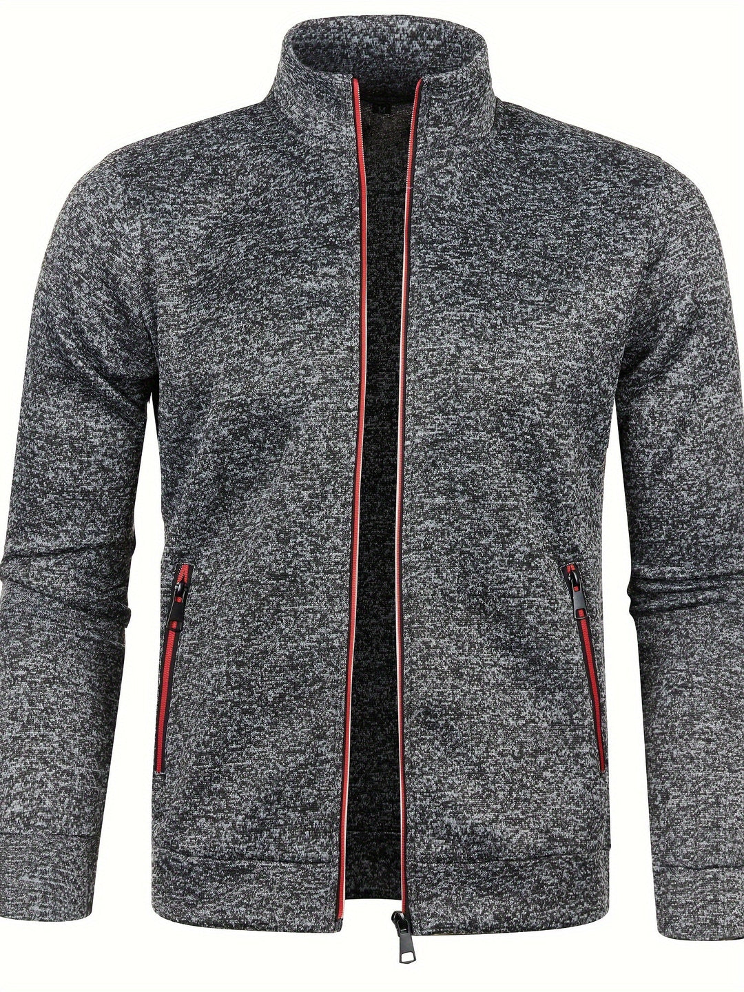 Men's Zip Front Bomber Jacket with Stand Collar