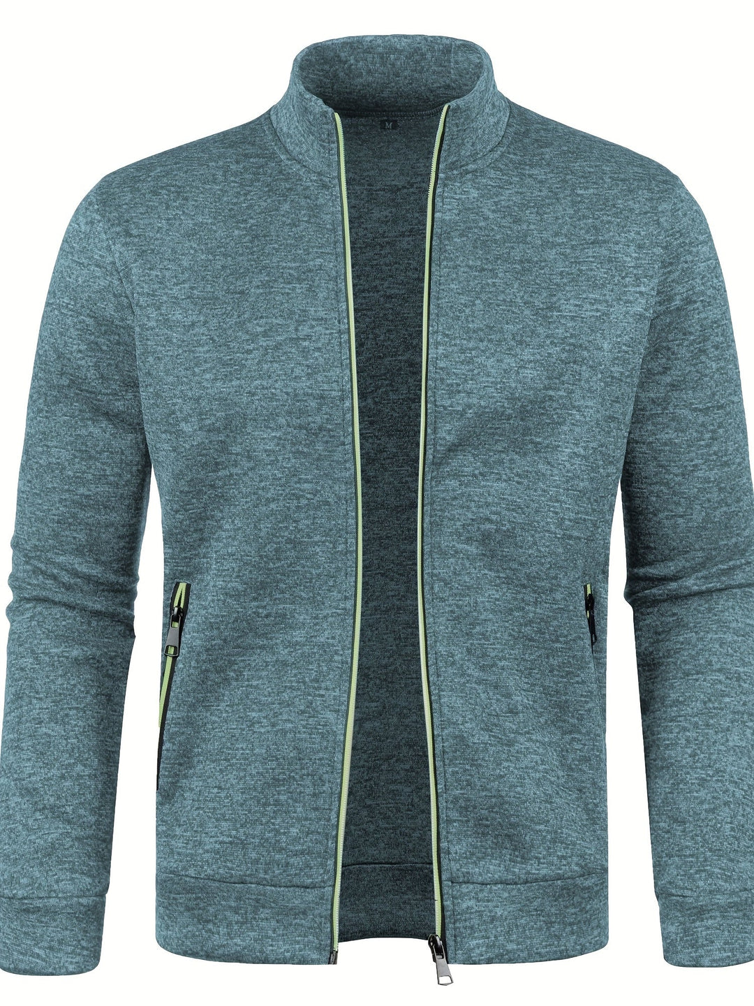 Men's Zip Front Bomber Jacket with Stand Collar
