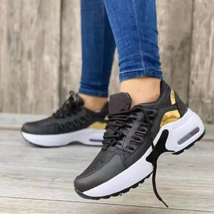 Women's Chunky Platform Sneakers with Lace-Up Design