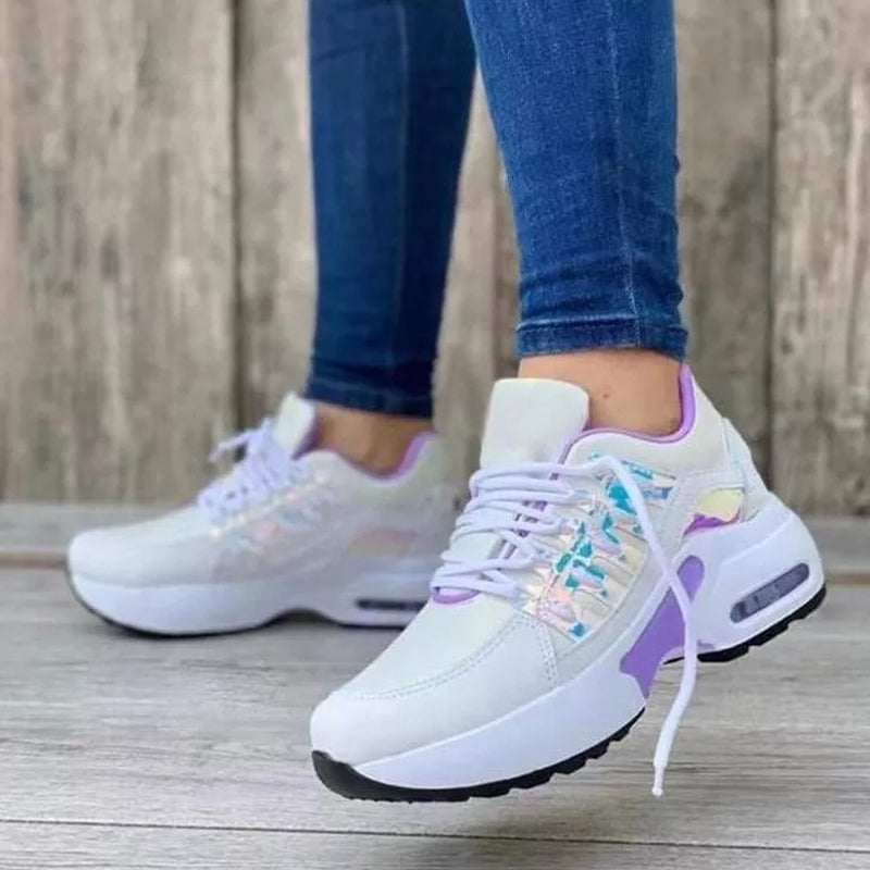 Women's Chunky Platform Sneakers with Lace-Up Design