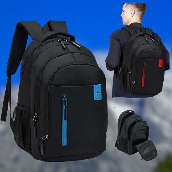 Men's Laptop Backpack with Multiple Zip Compartments